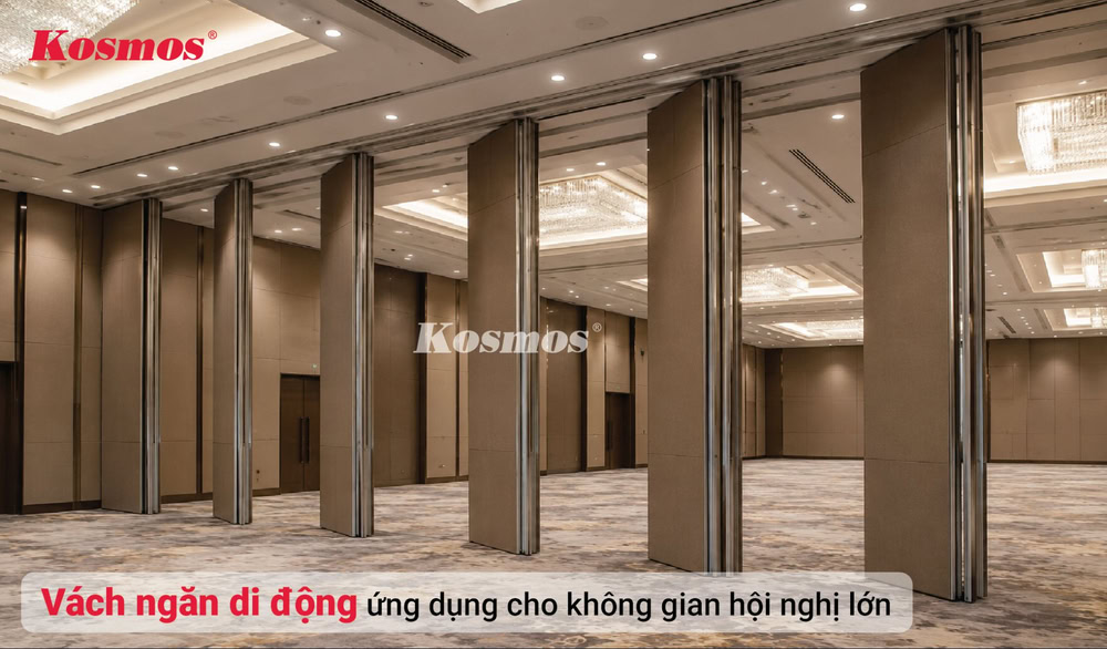 Không gian hội nghị lớn ứng dụng vách ngăn di động