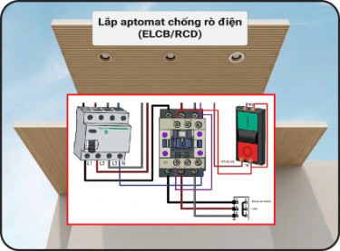 Lắp aptomat chống rò điện (ELCB/RCD) cho mạch cấp điện mái hiên