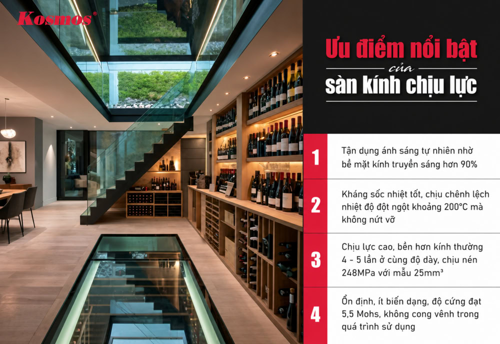 Lợi ích khi lắp đặt sàn kính chịu lực Lợi ích khi lắp đặt sàn kính chịu lực