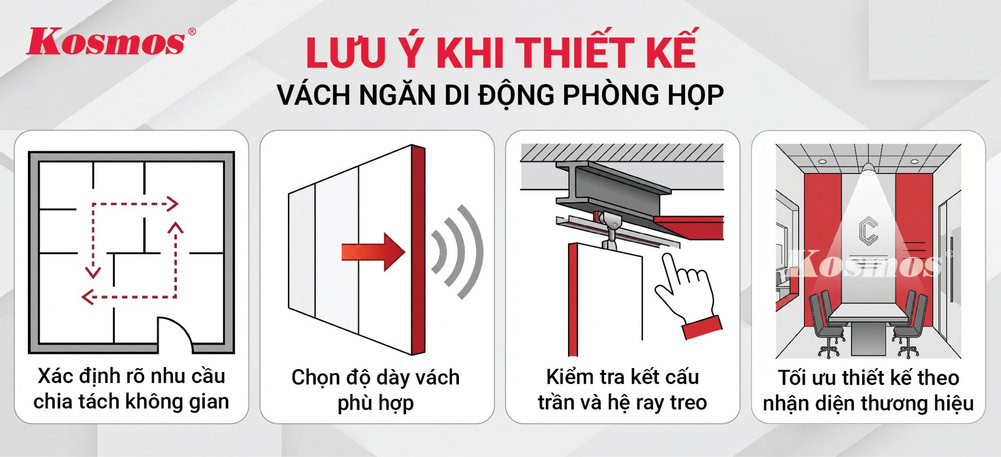 Lưu ý khi thiết kế vách ngăn di động phòng họp