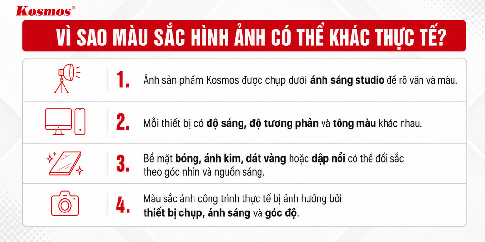 Lý do Khách hàng thấy màu sắc hình ảnh sản phẩm lệch màu thực tế