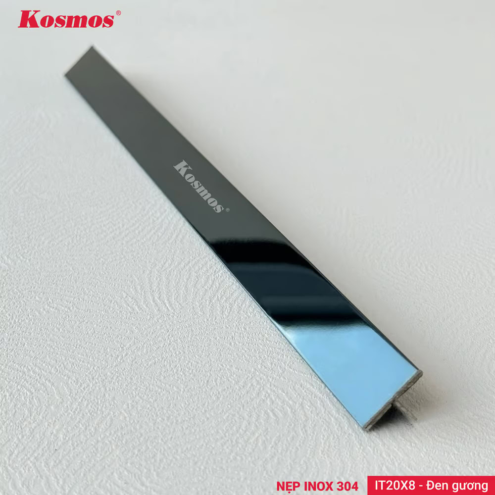 Mẫu nẹp inox 304 chữ T đen gương