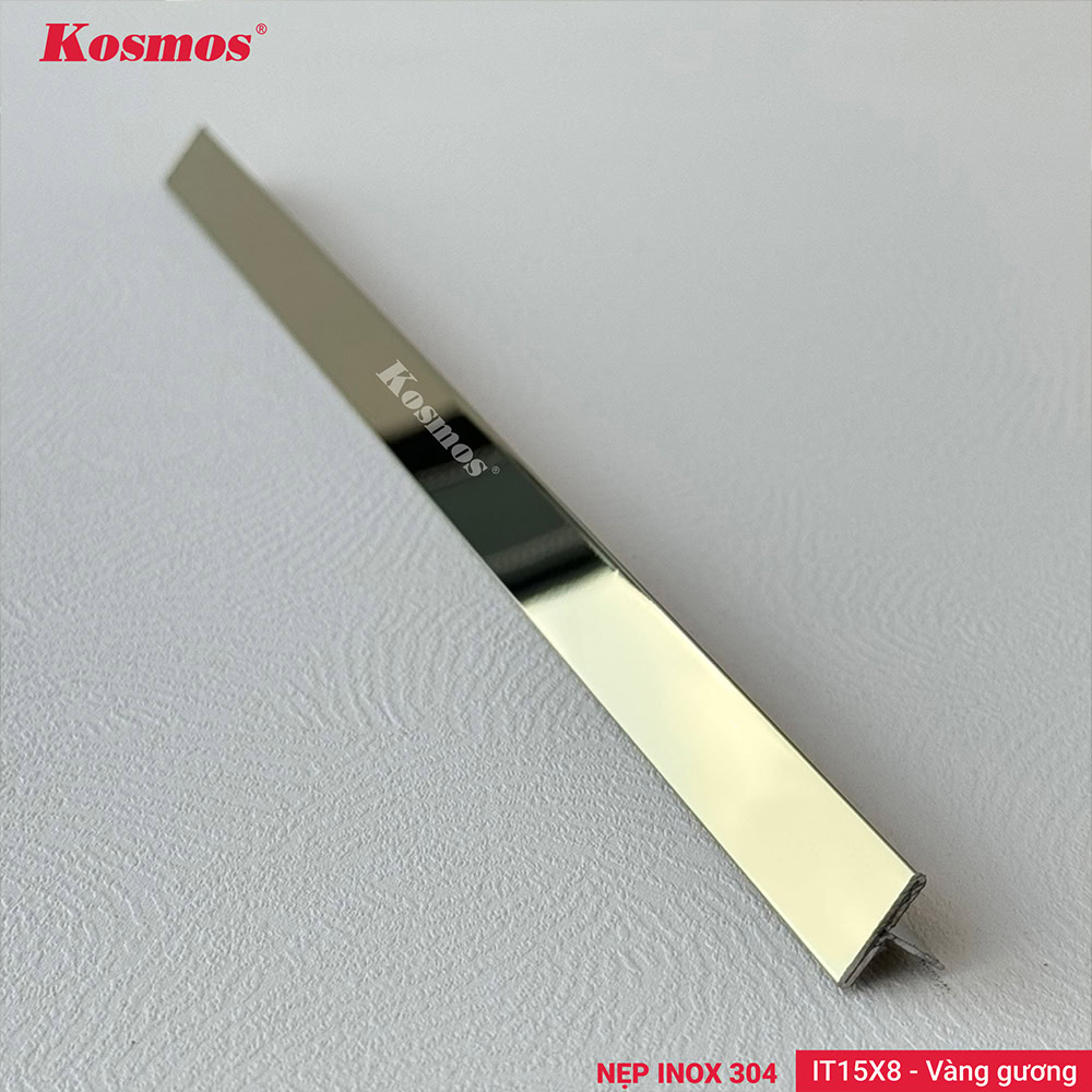 Mẫu nẹp T inox 304 vàng gương Kosmos