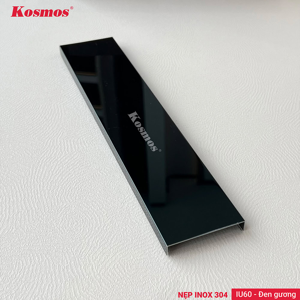 Mẫu nẹp U inox 304 đen gương Kosmos