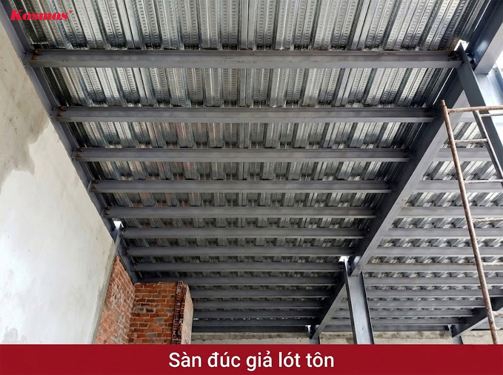 Mẫu sàn đúc giả sử dụng tôn làm vật liệu lót sàn Mẫu sàn đúc giả sử dụng tôn làm vật liệu lót sàn
