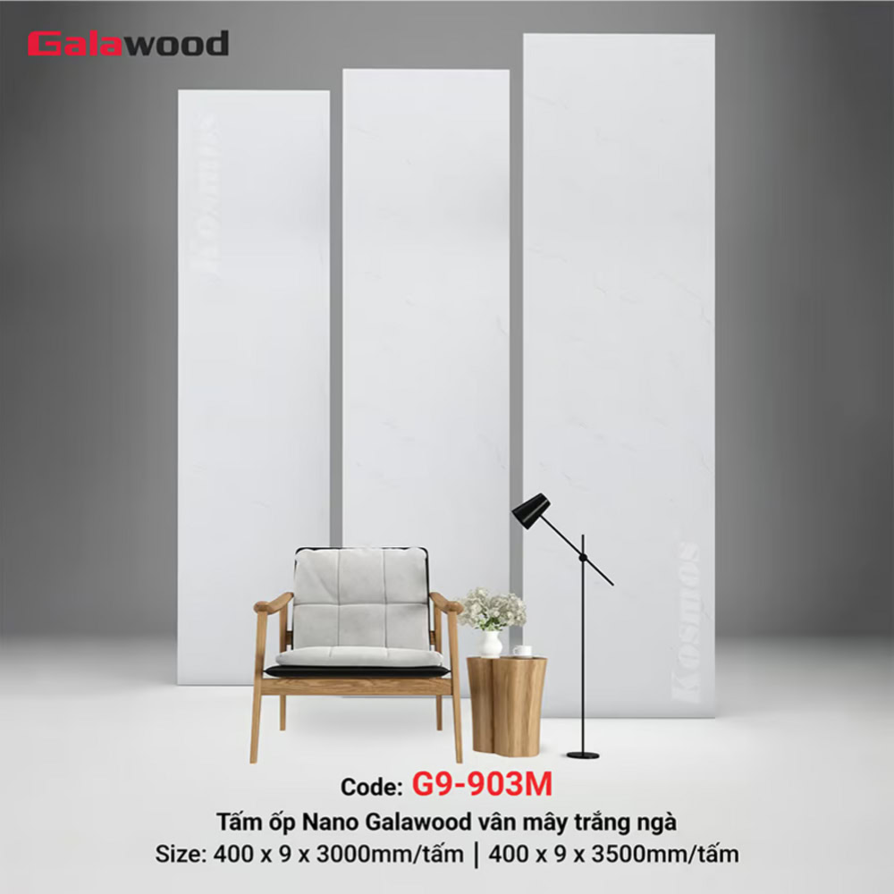 Mẫu tấm ốp Nano vân mây trắng ngà Galawood G9-903M