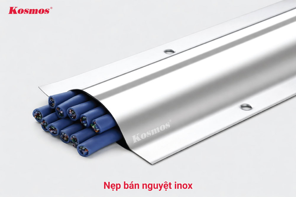 Nẹp inox bán nguyệt là dòng nẹp dùng bao bọc và bảo vệ hệ dây cáp kỹ thuật