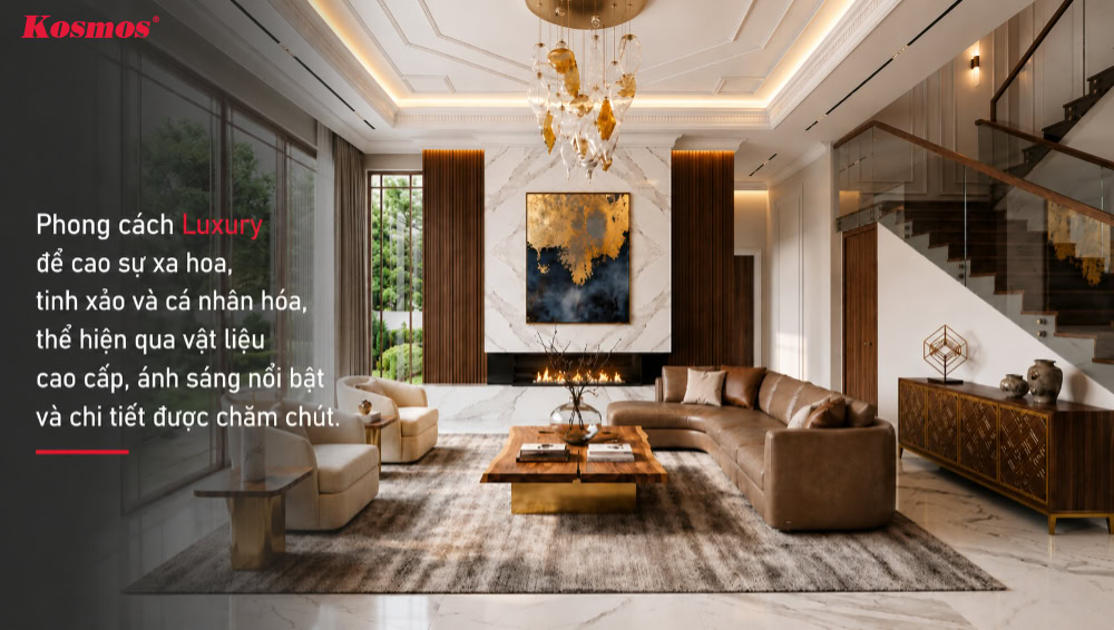 Phong cách Luxury được nhiều gia chủ biệt thự ưa chuộng