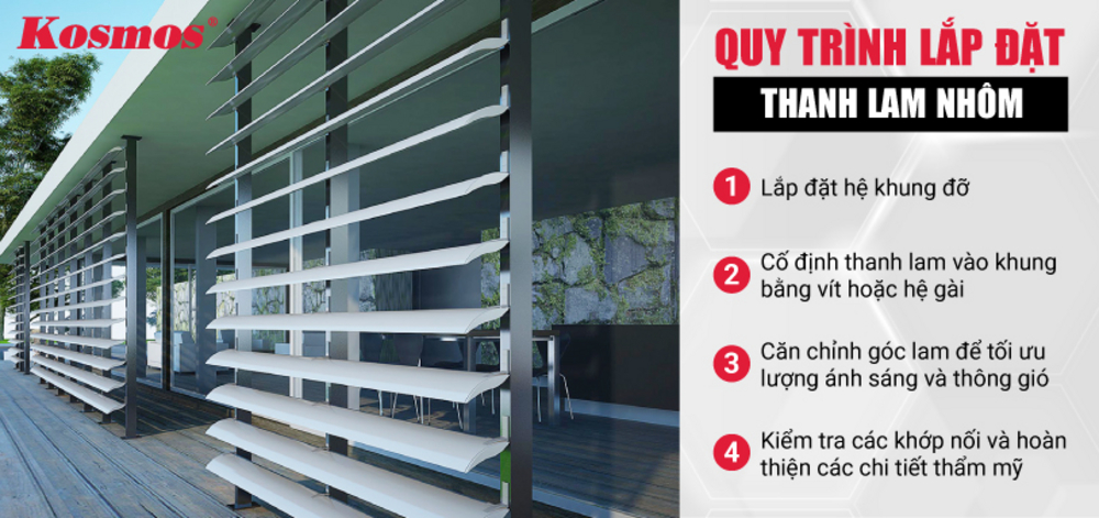 Quy trình 4 bước lắp đặt thanh lam nhôm
