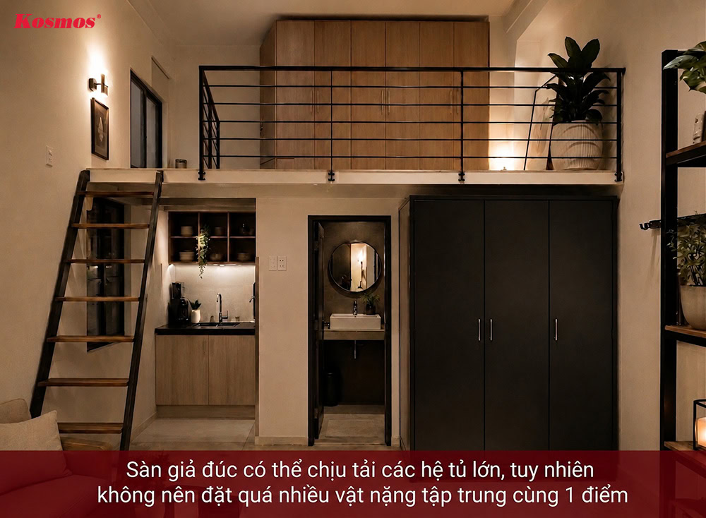 Sàn giả đúc có thể chịu tải các hệ tủ lớn Sàn giả đúc có thể chịu tải các hệ tủ lớn