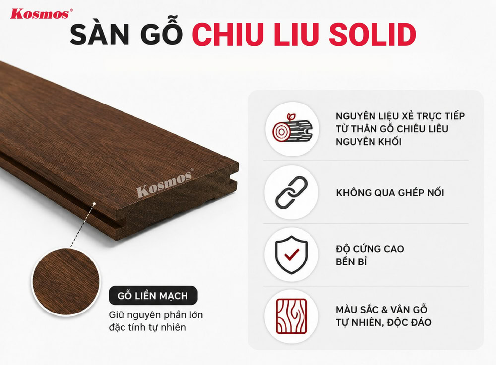 Sàn gỗ Chiu Liu Solid (nguyên thanh) Sàn gỗ Chiu Liu Solid (nguyên thanh)