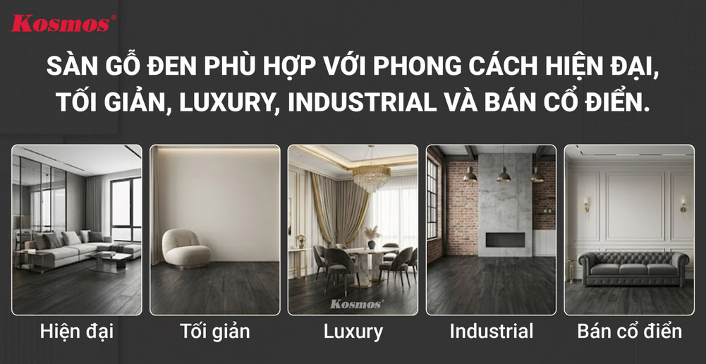 Black Laminate flooring suits many decorating styles.