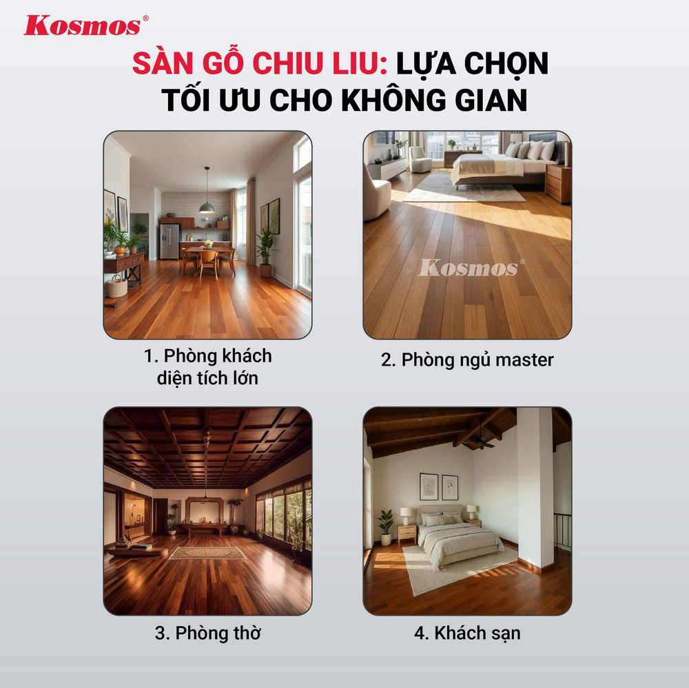 Sàn gỗ tự nhiên Chiu Liu phù hợp với nhiều không gian Sàn gỗ tự nhiên Chiu Liu phù hợp với nhiều không gian