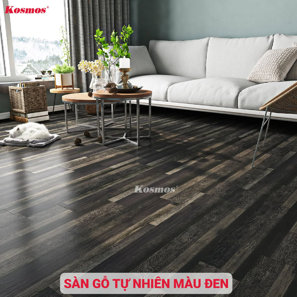 Black natural wood floors