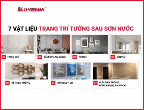 Sau khi sơn nước, nên dùng vật liệu trang trí tường nào để không gian đẹp và tối ưu hơn?
