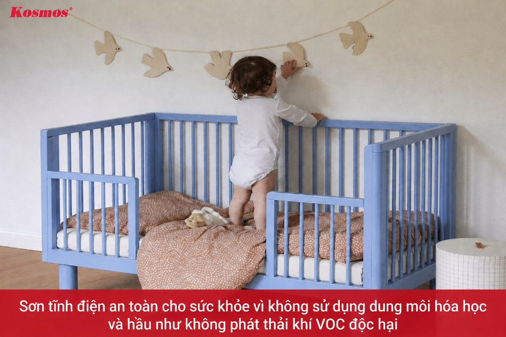 Sơn tĩnh điện hầu như không phát thải khí VOC độc hại
