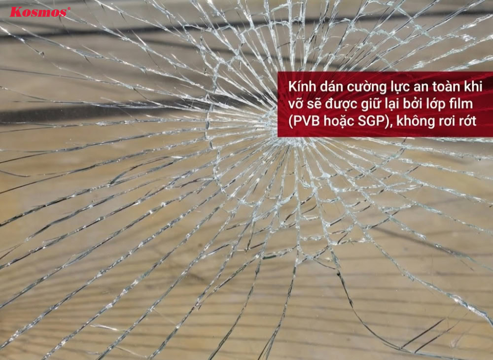 Tấm kính dán cường lực an toàn khi vỡ sẽ bám vào lớp film, không rơi rớt Tấm kính dán cường lực an toàn khi vỡ sẽ bám vào lớp film, không rơi rớt