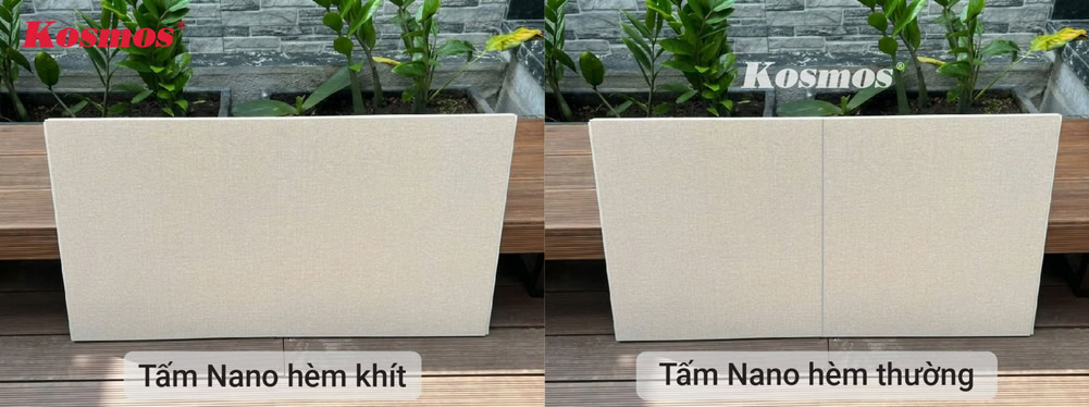Tấm ốp Nano hèm khít và tấm ốp Nano hèm thường Tấm ốp Nano hèm khít và tấm ốp Nano hèm thường