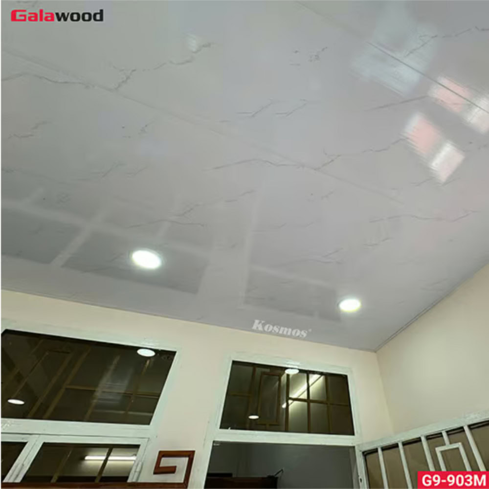 Trần nhà ốp tấm Nano vân mây trắng ngà Galawood G9-903M