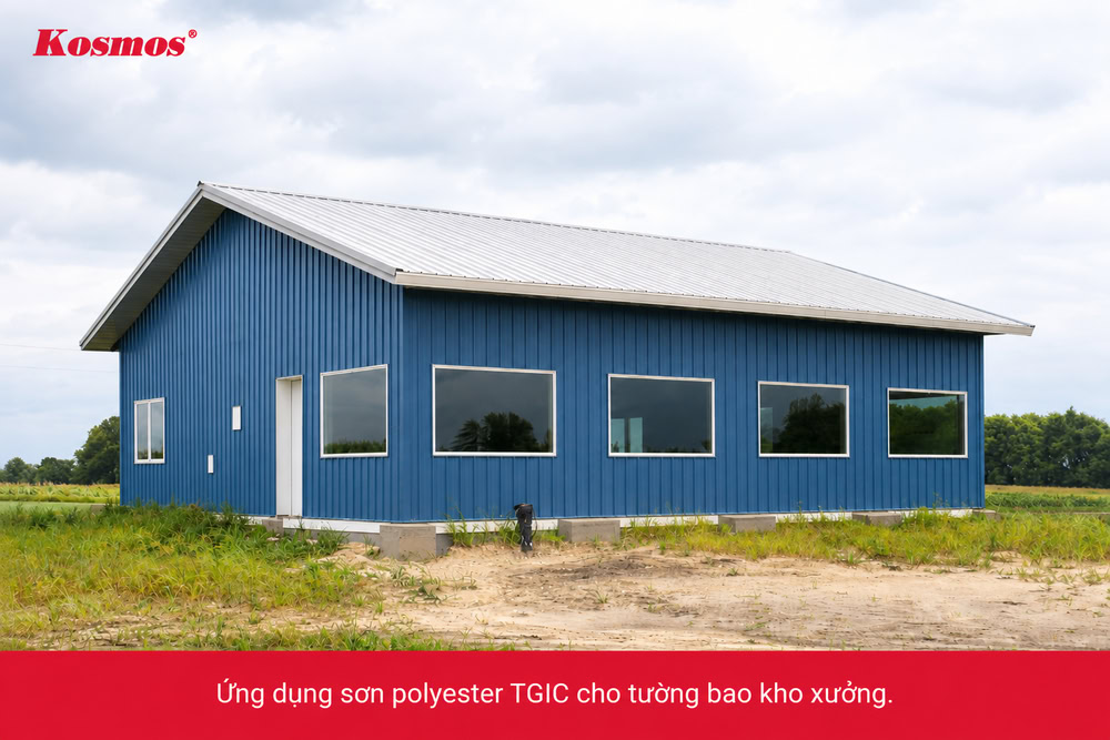 Ứng dụng sơn polyester TGIC cho tường bao kho xưởng