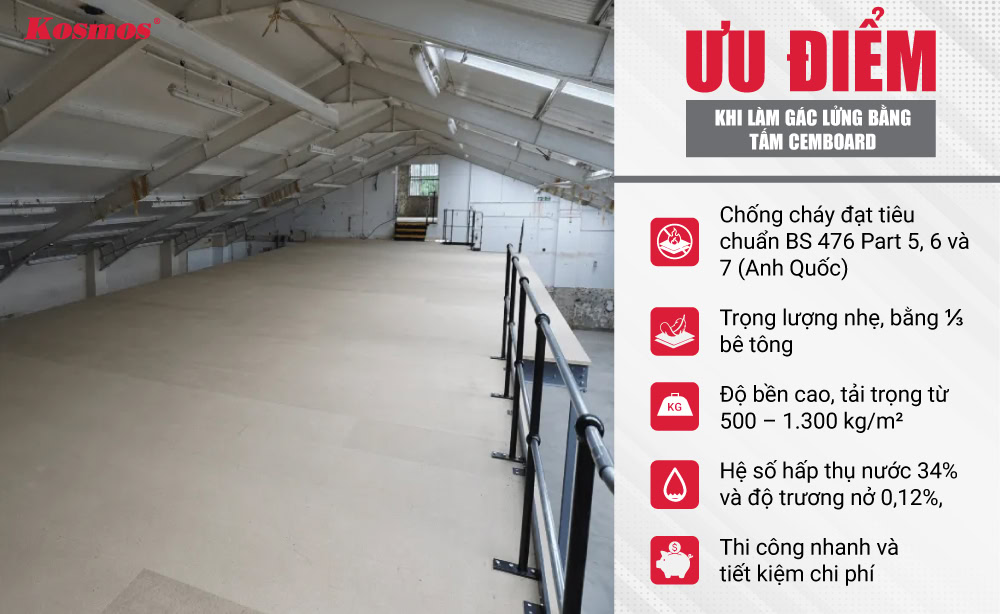 Ưu điểm khi làm gác lửng bằng tấm cemboard