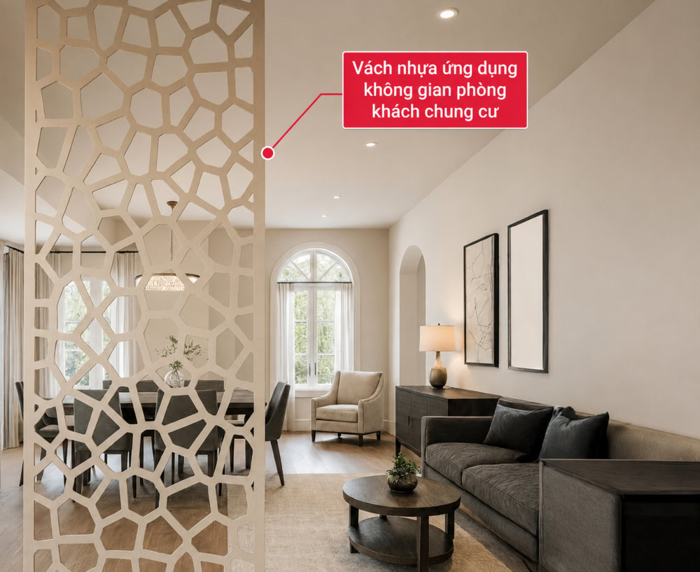 Vách ngăn nhựa đặc biệt phù hợp cho các căn hộ chung cư