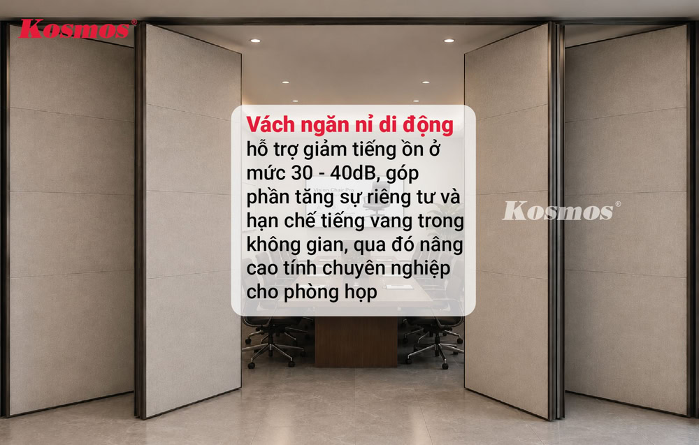 Vách nỉ di động là giải pháp ngăn phòng họp cao cấp