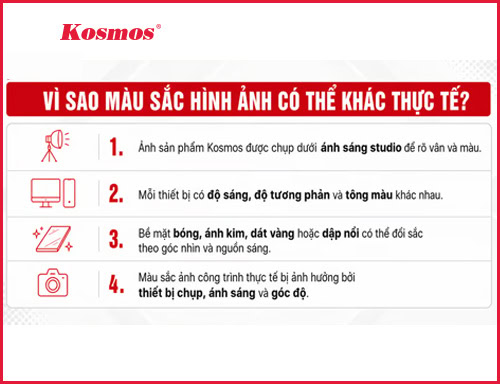 Vì sao màu sắc sản phẩm trên hình ảnh có thể khác với thực tế?