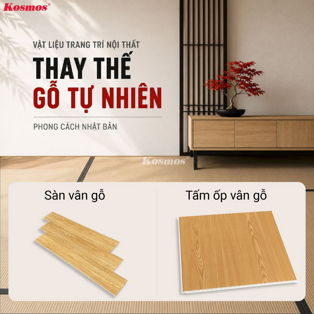 2 dòng vật liệu trang trí nội thất có thể thay thế gỗ tự nhiên phù hợp với phong cách Nhật Bản