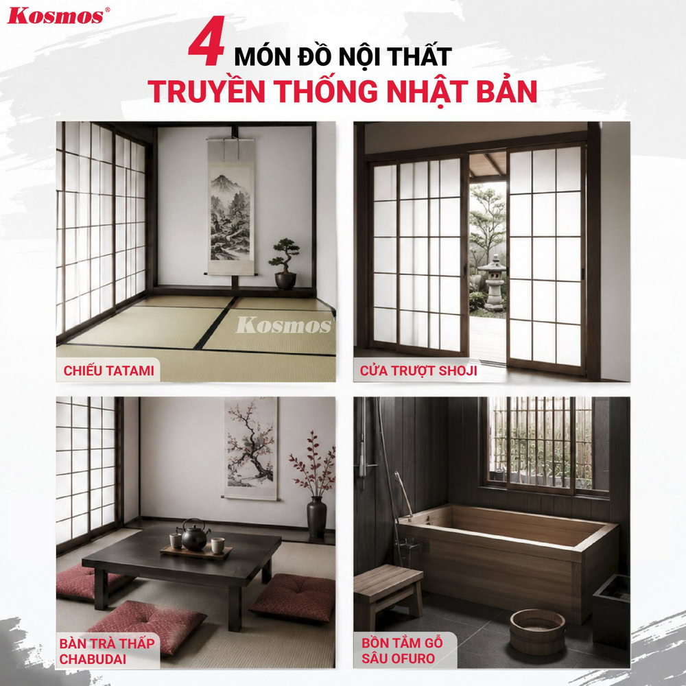 4 món đồ nội thất truyền thống Nhật Bản