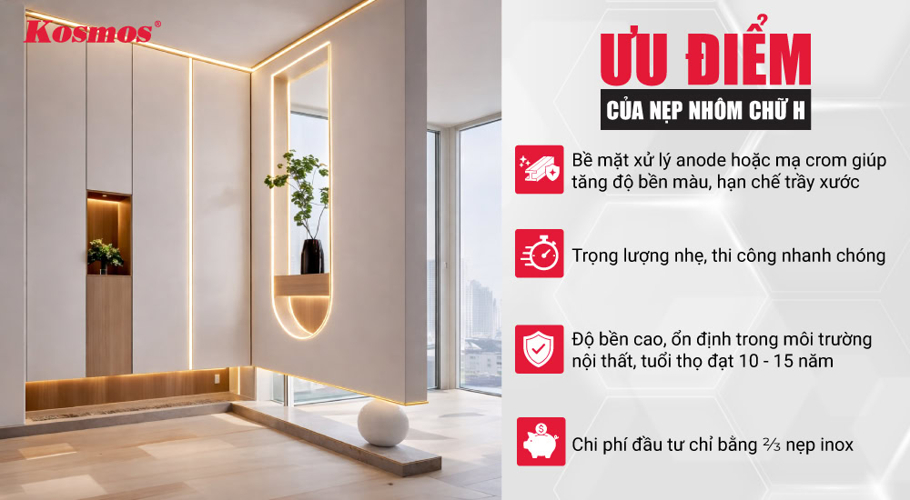 4 ưu điểm của nẹp bằng nhôm chữ H