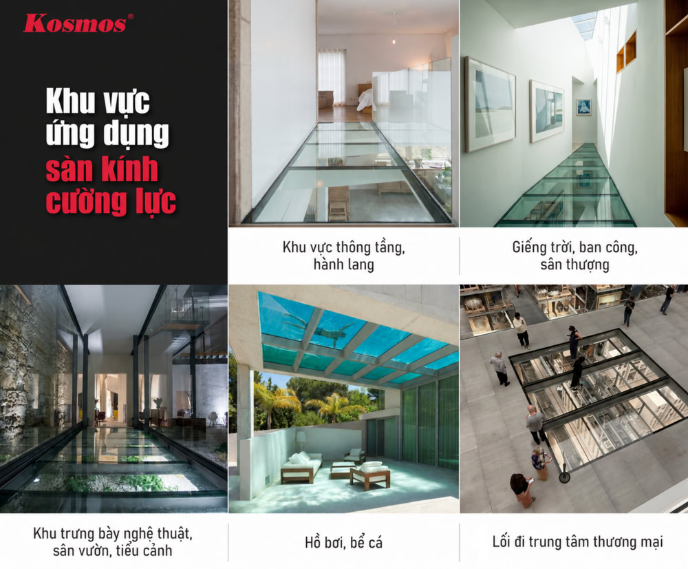 5 khu vực ứng dụng của sàn kính cường lực 5 khu vực ứng dụng của sàn kính cường lực