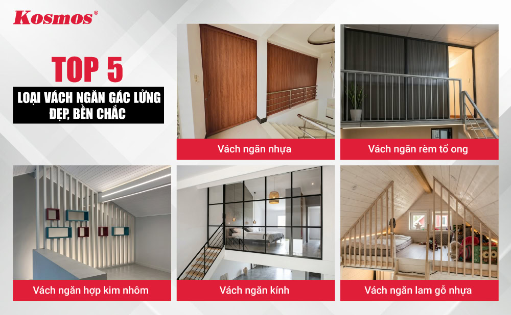 5 loại vách ngăn gác lửng bền chắc, tối ưu không gian 5 loại vách ngăn gác lửng bền chắc, tối ưu không gian