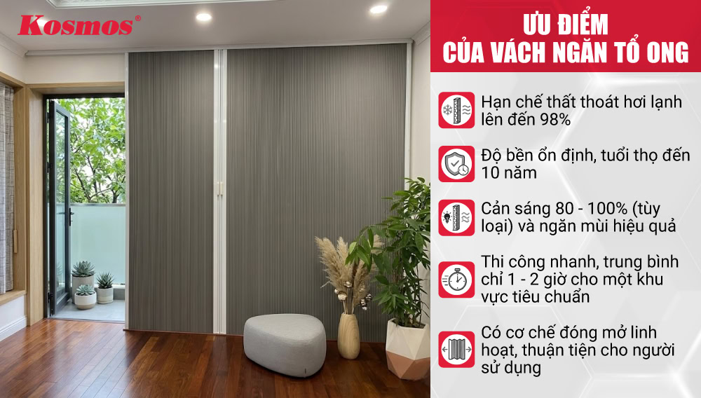 5 ưu điểm của vách ngăn rèm tổ ong 5 ưu điểm của vách ngăn rèm tổ ong