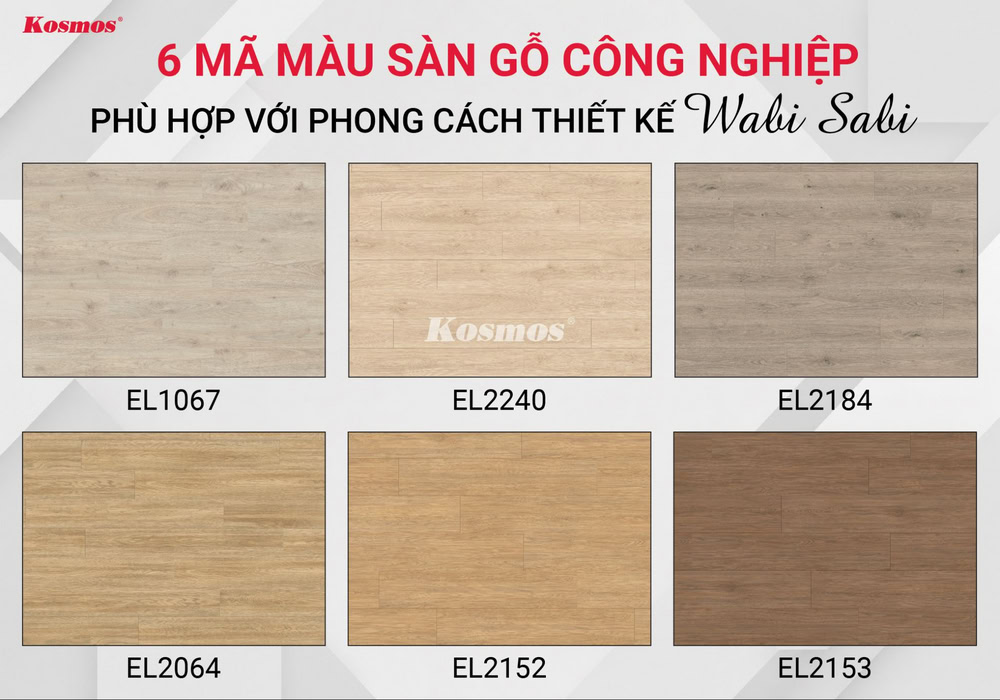 6 mã màu sàn gỗ công nghiệp phù hợp với phong cách thiết kế Wabi Sabi