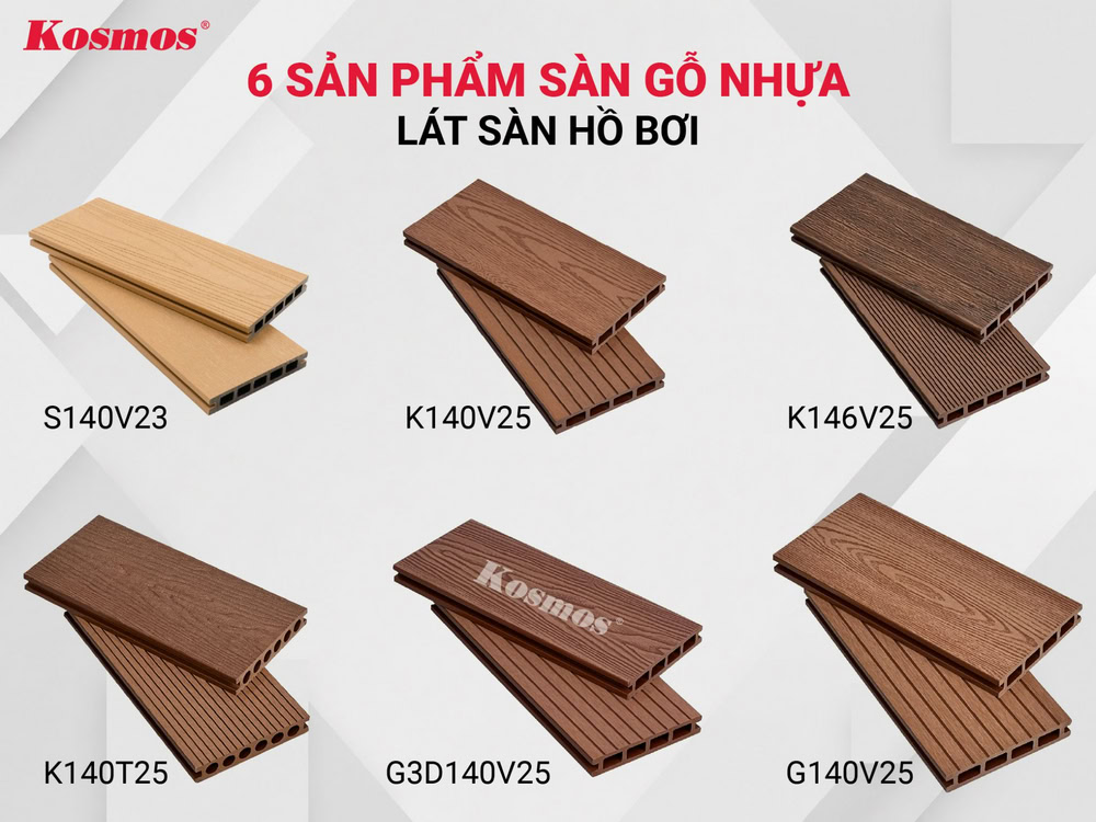 6 sản phẩm sàn gỗ nhựa lát sàn hồ bơi