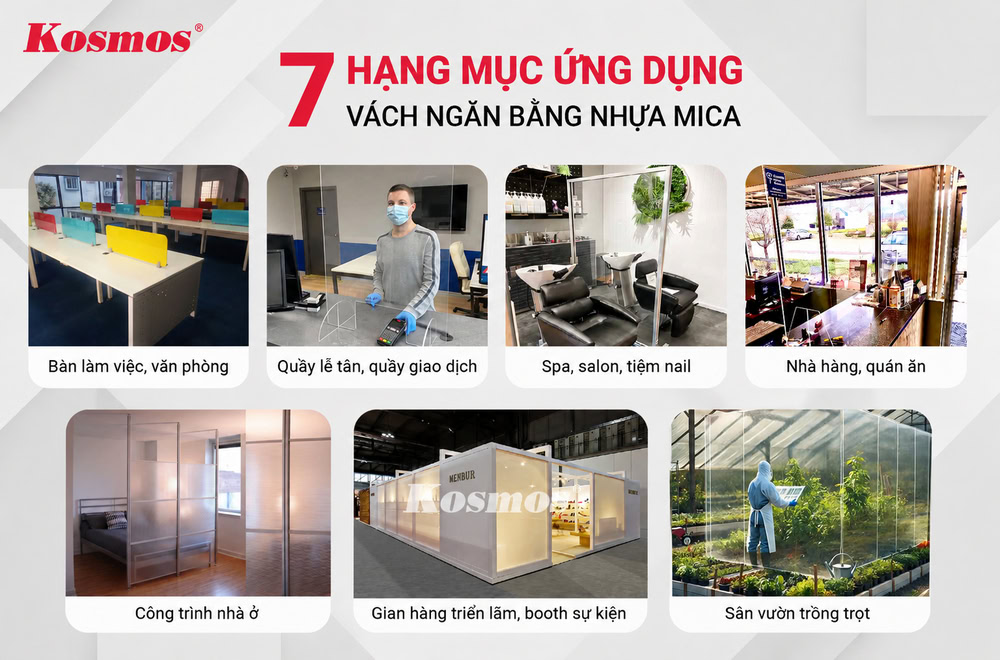 7 hạng mục ứng dụng vách ngăn bằng nhựa mica 7 hạng mục ứng dụng vách ngăn bằng nhựa mica