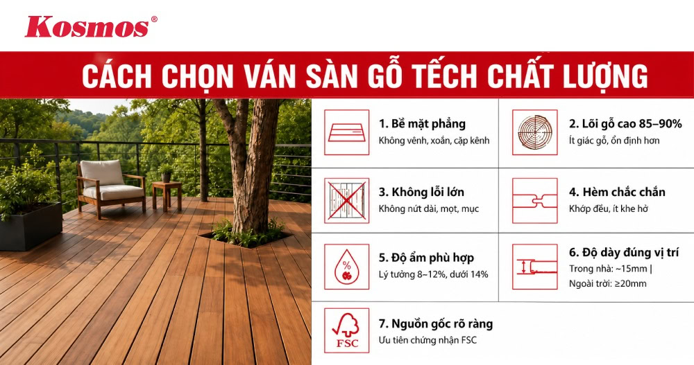 7 lưu ý khi chọn mua sàn gỗ Tếch