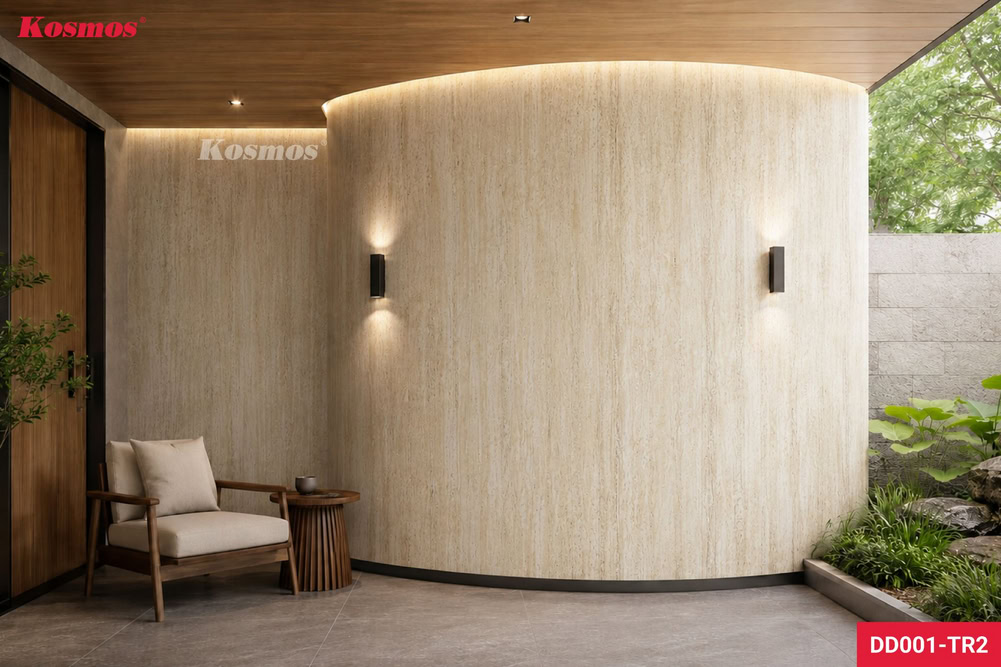 Biệt thự nghỉ dưỡng ứng dụng tấm Travertine Romano vàng