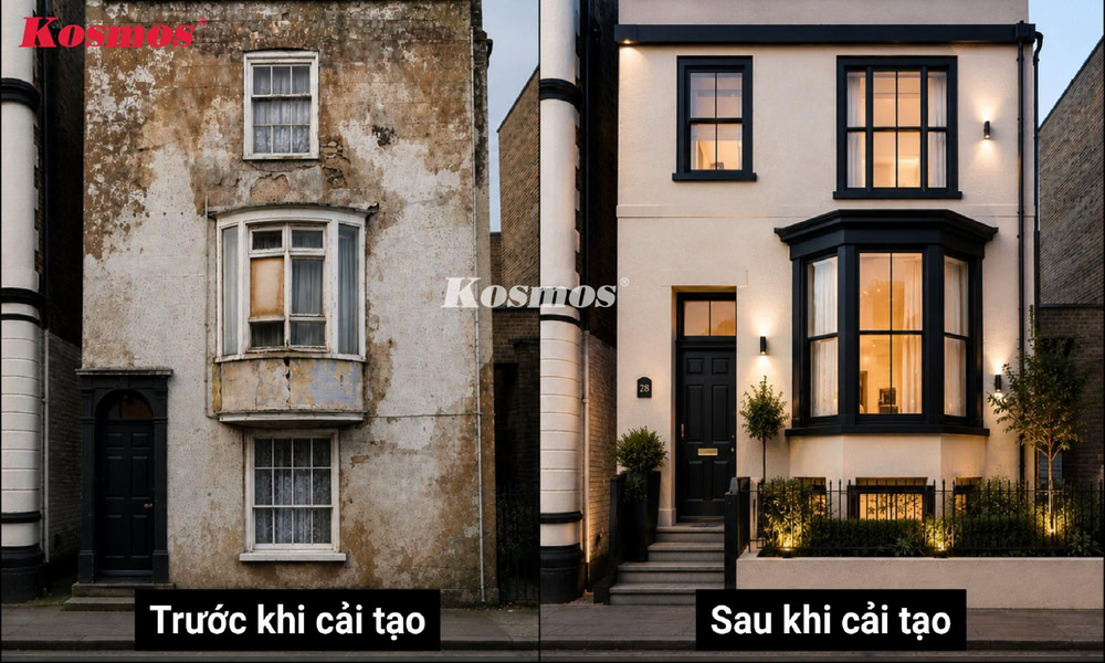 Cải tạo nhà 2 tầng cũ giúp nâng cấp không gian sống hiện đại và tiện nghi hơn Cải tạo nhà 2 tầng cũ giúp nâng cấp không gian sống hiện đại và tiện nghi hơn