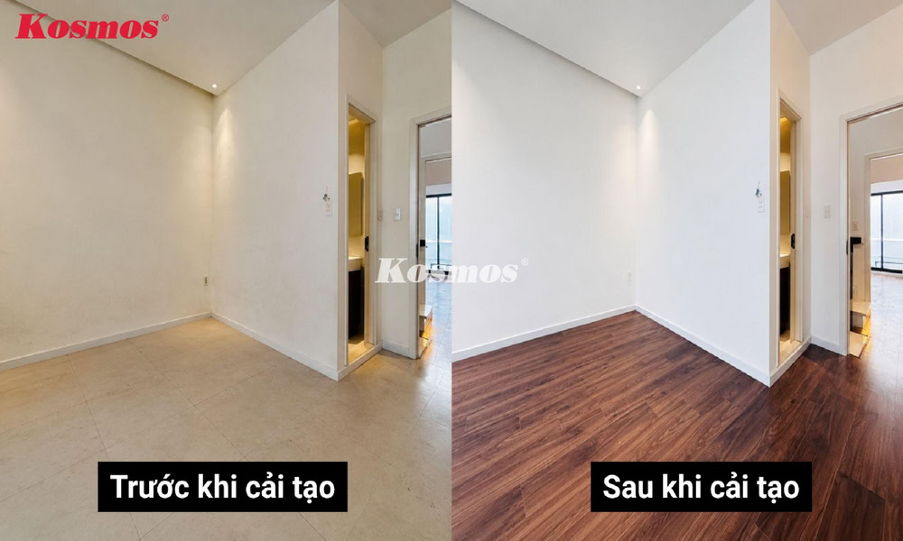 Cải tạo sàn cũ bằng sàn gỗ công nghiệp Cải tạo sàn cũ bằng sàn gỗ công nghiệp