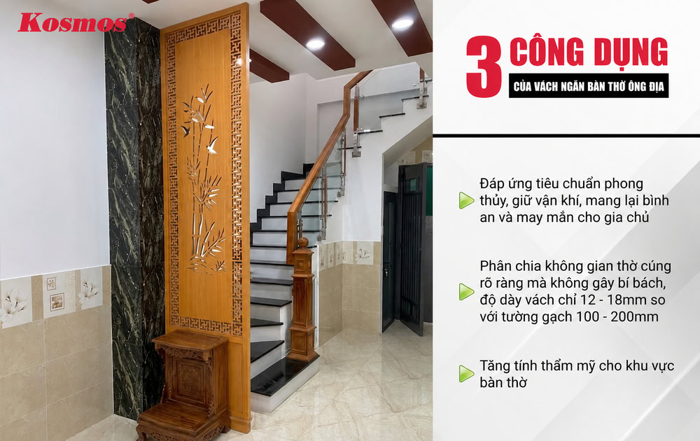 Công dụng của vách ngăn bàn thờ Ông Địa Công dụng của vách ngăn bàn thờ Ông Địa