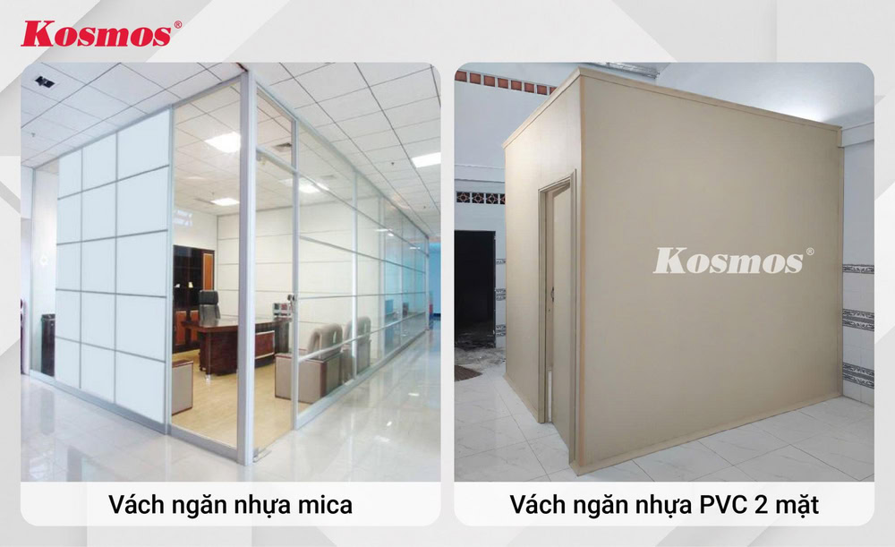 Công trình ứng dụng vách ngăn nhựa mica và nhựa PVC 2 mặt Công trình ứng dụng vách ngăn nhựa mica và nhựa PVC 2 mặt