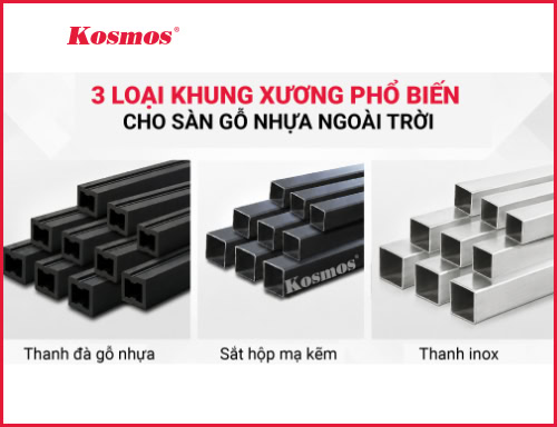 Khung xương thi công sàn gỗ nhựa ngoài trời nên chọn vật liệu nào và bố trí khoảng cách bao nhiêu?