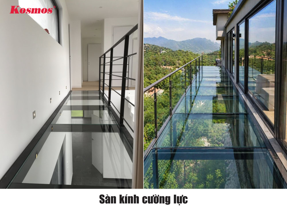Mẫu sàn kính cường lực ứng dụng trong không gian nhà ở hiện đại