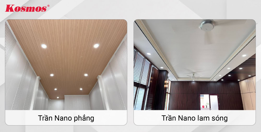 Mẫu trần nhựa lắp thẳng và lắp giật cấp