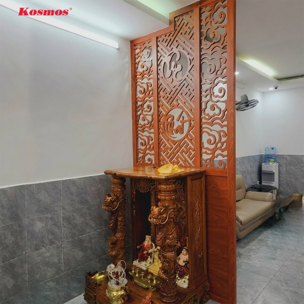 Mẫu vách ngăn bàn thờ Ông Địa chữ Lộc - Phát