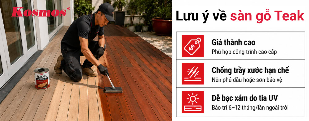 Nhược điểm của sàn gỗ Tếch