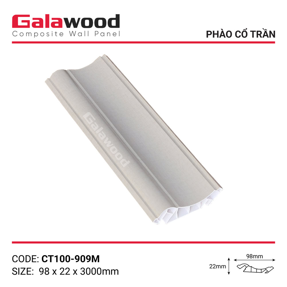 Phào cổ trần Galawood vân vải kem mã CT100-909M Phào cổ trần Galawood vân vải kem mã CT100-909M
