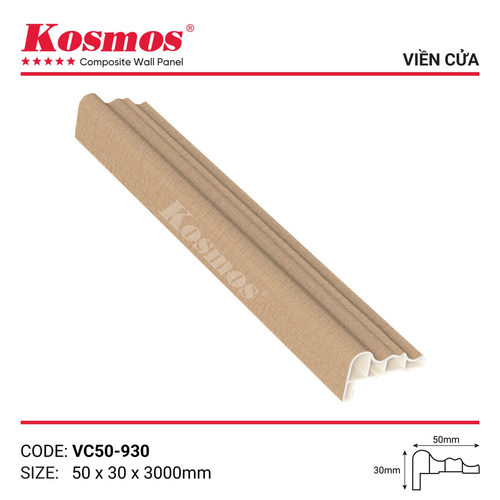 Phào viền cửa vân vải vàng nhạt VC50-930